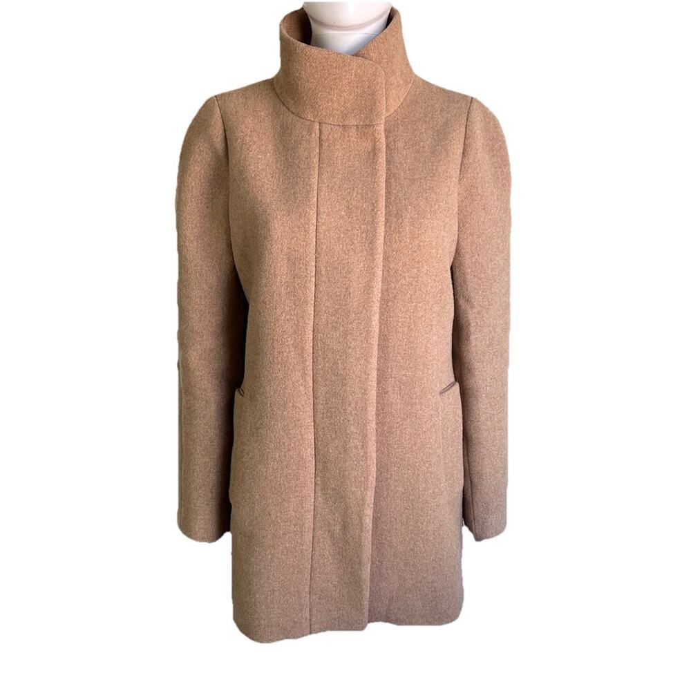 J. Crew Women's Camel/Tan Wool funnel neck Coat